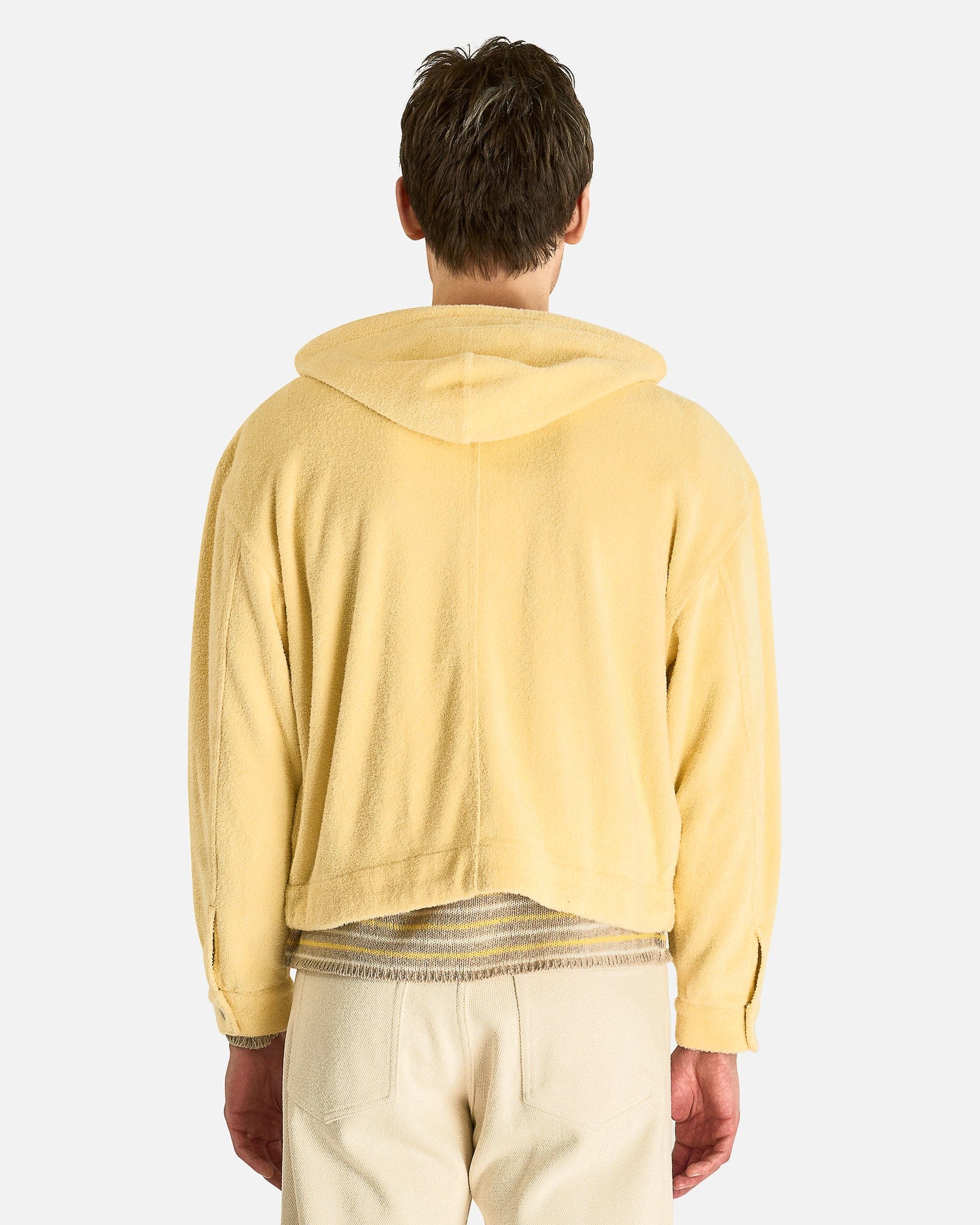 Cotton Nylon Pile Zip Parka in Light Yellow – SVRN