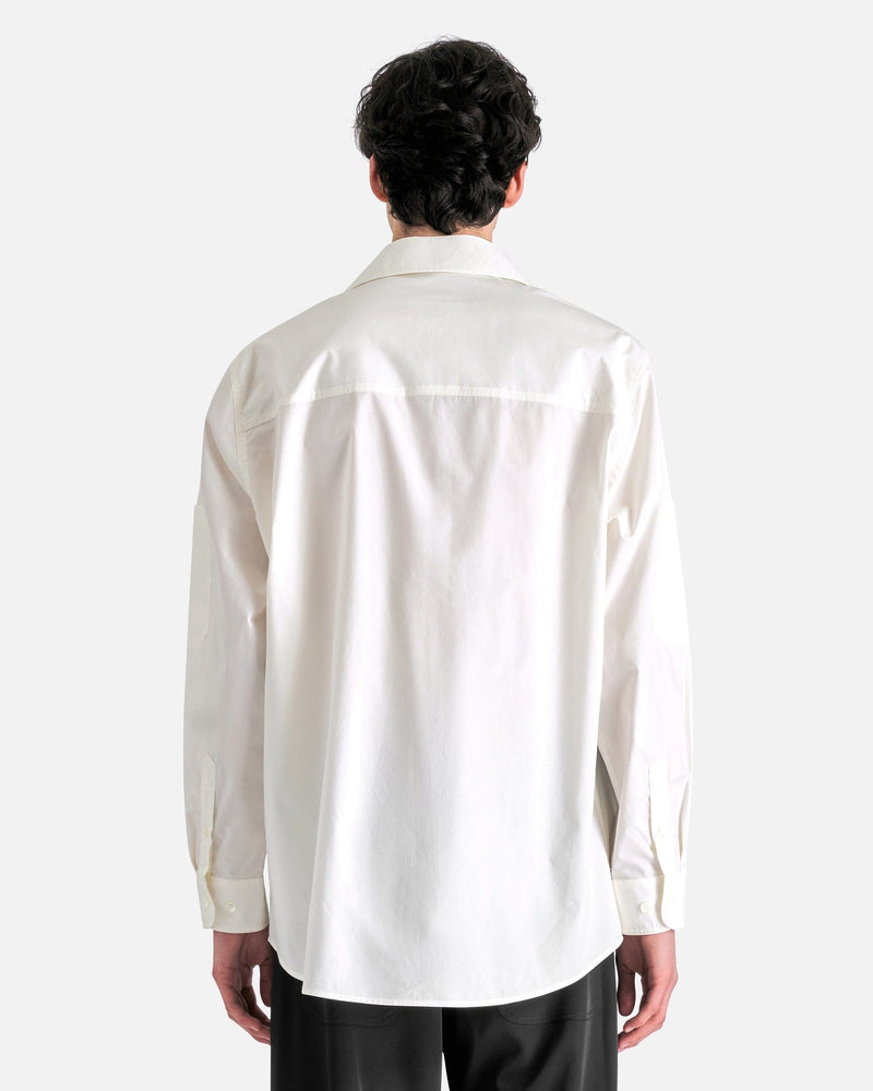 SVRN Cotton Poplin Pocket Shirt in Ivory