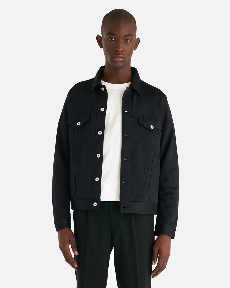 Comme des Garcons Homme Deux Men's Jackets Cotton Trucker Jacket in Black