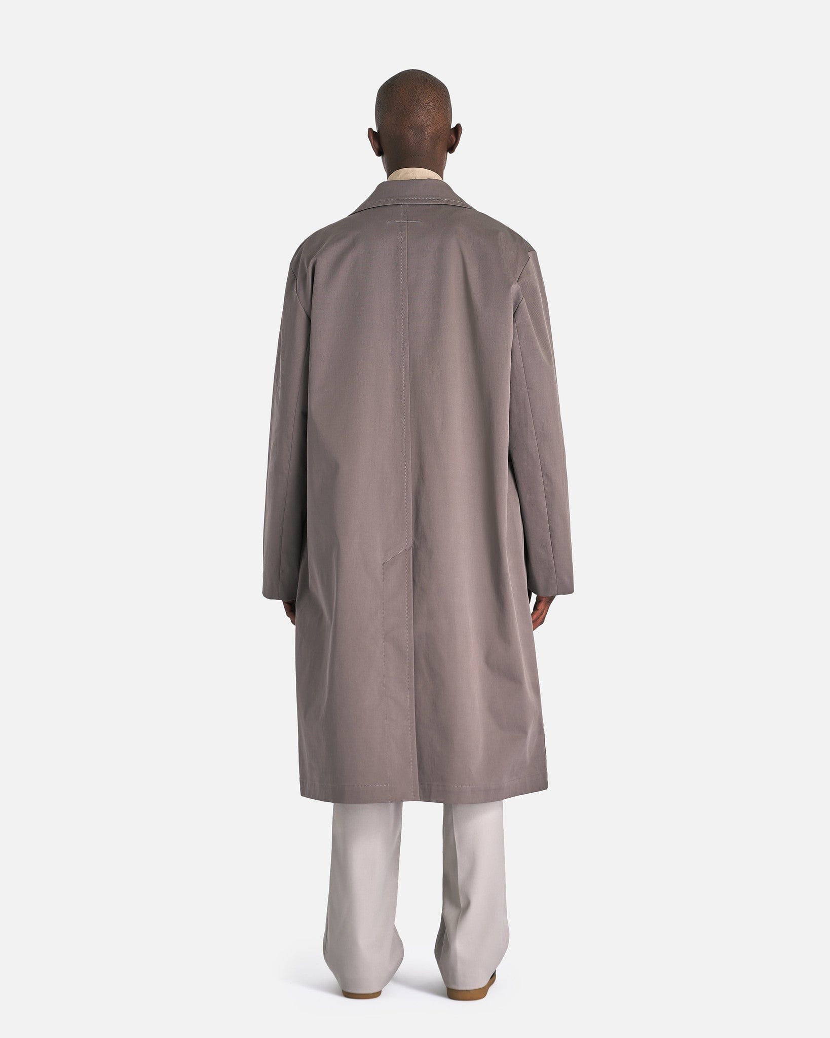 MM6 Maison Margiela Men's Jackets Cotton Twill Trench Coat in Taupe