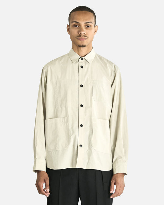 Sacai Men's Shirts Cotton Typewriter Shirt in Ecru