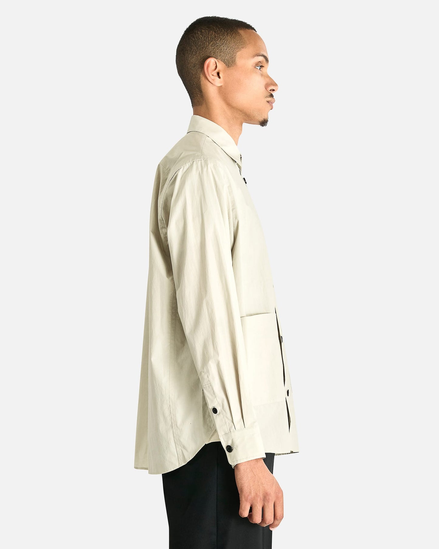 Sacai Men's Shirts Cotton Typewriter Shirt in Ecru