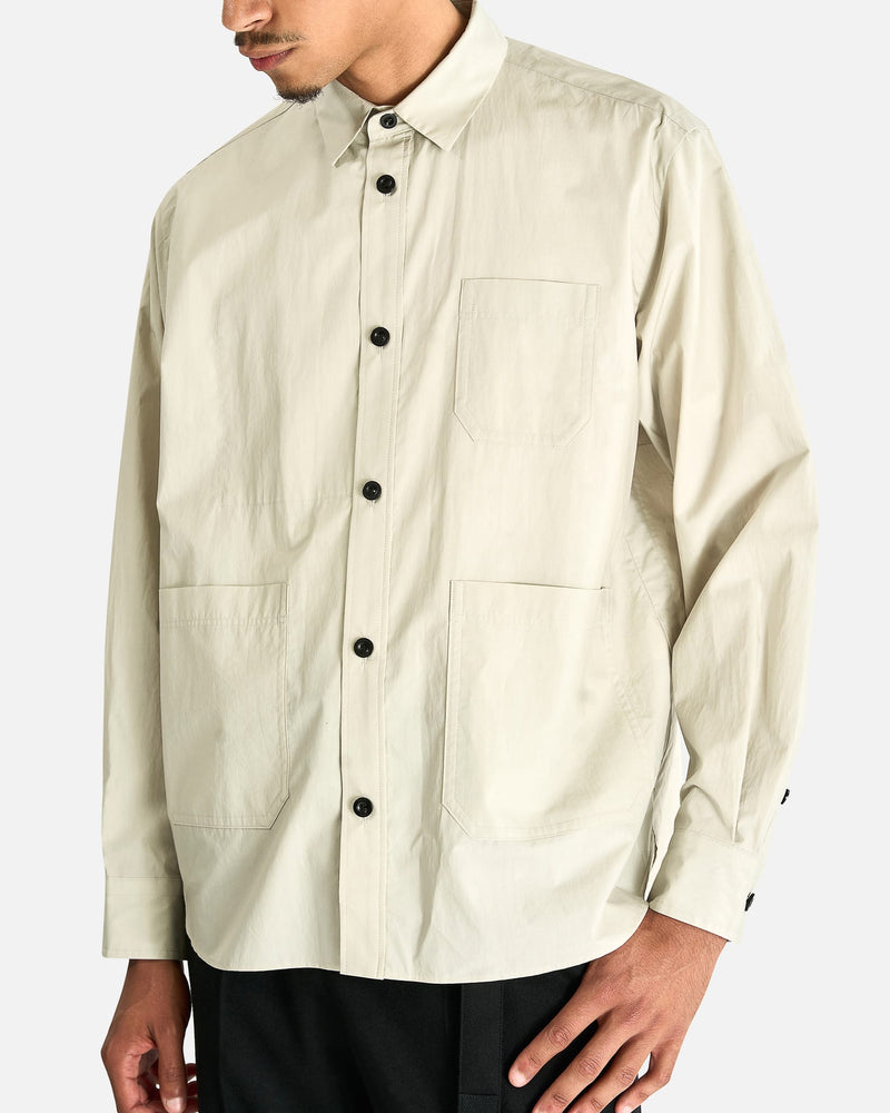 Sacai Men's Shirts Cotton Typewriter Shirt in Ecru
