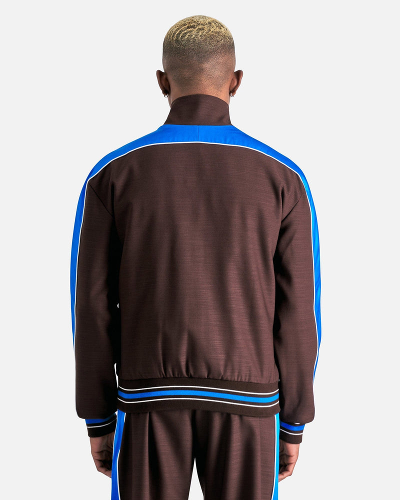 Wales Bonner Men's Jackets Courage Jacket in Dark Brown/Blue