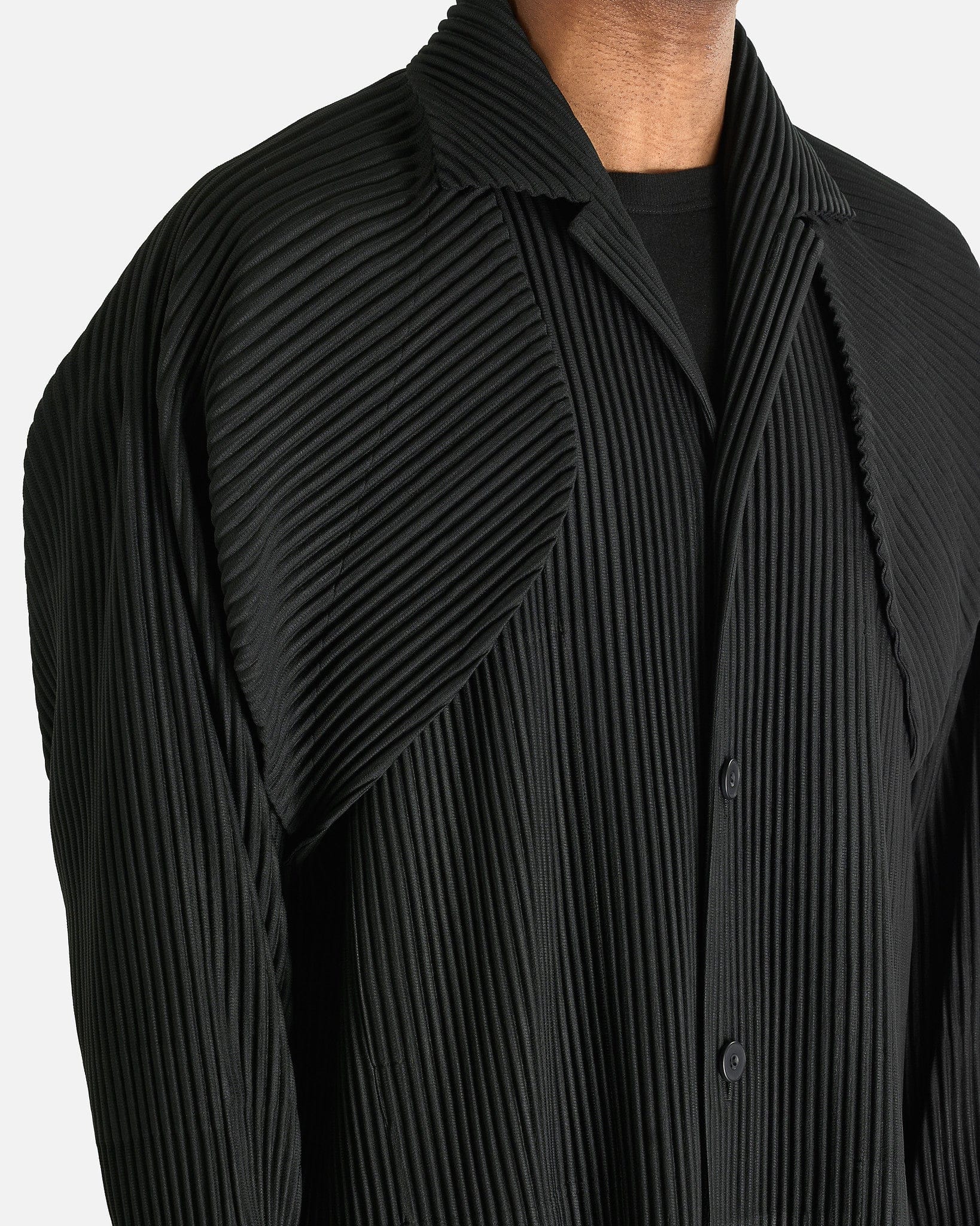 Homme Plissé Issey Miyake Men's Jackets Cover and Fold Blouson in Black