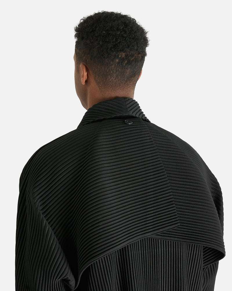 Homme Plissé Issey Miyake Men's Jackets Cover and Fold Blouson in Black
