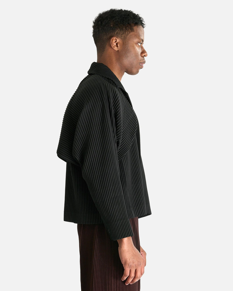 Homme Plissé Issey Miyake Men's Jackets Cover and Fold Blouson in Black