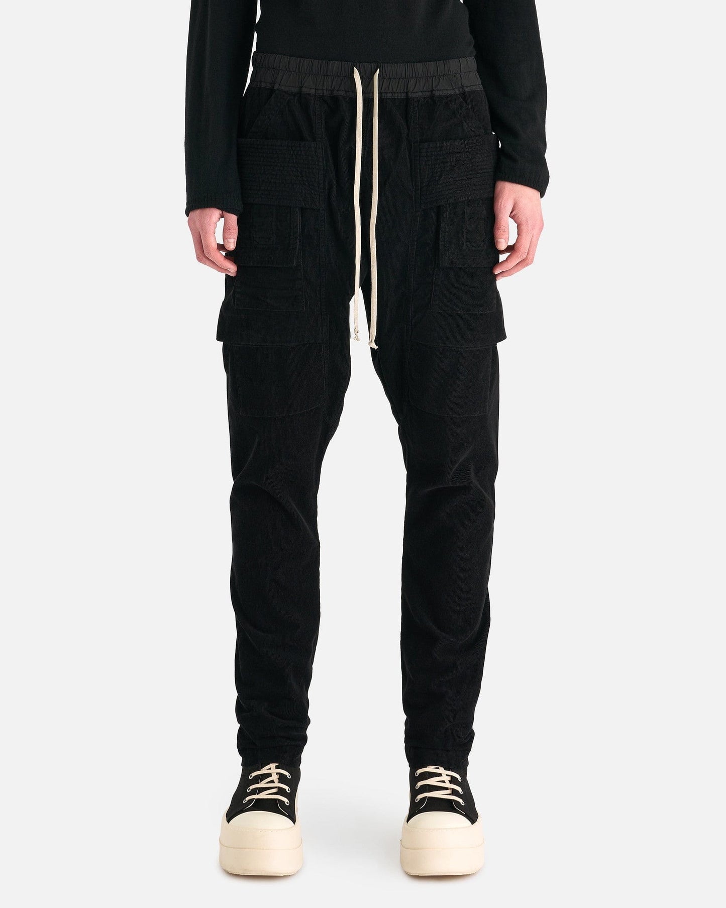 Rick Owens DRKSHDW Men's Pants Creatch Cargo Drawstring in Black