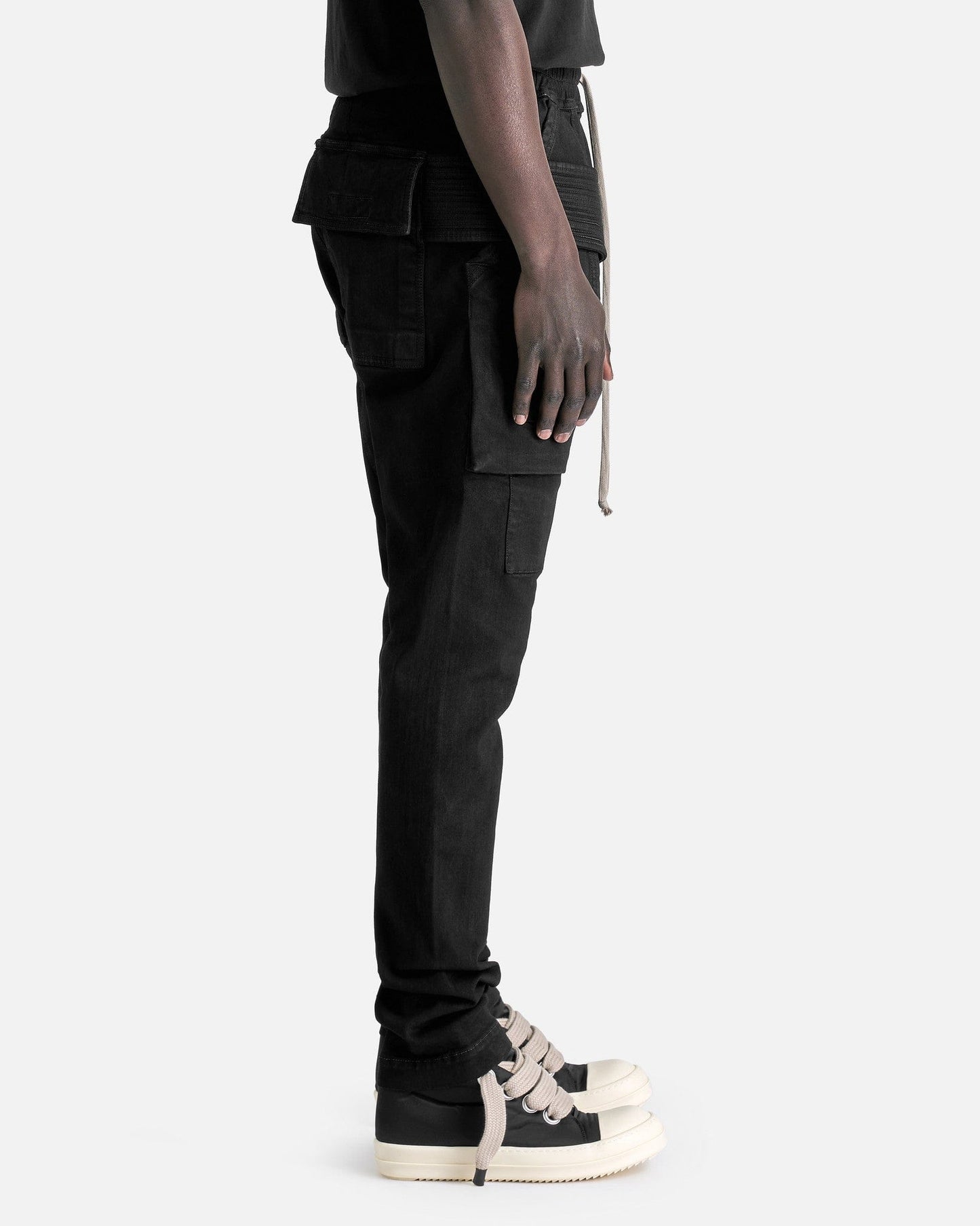 Rick Owens DRKSHDW Men's Pants Creatch Cargo Drawstring in Black