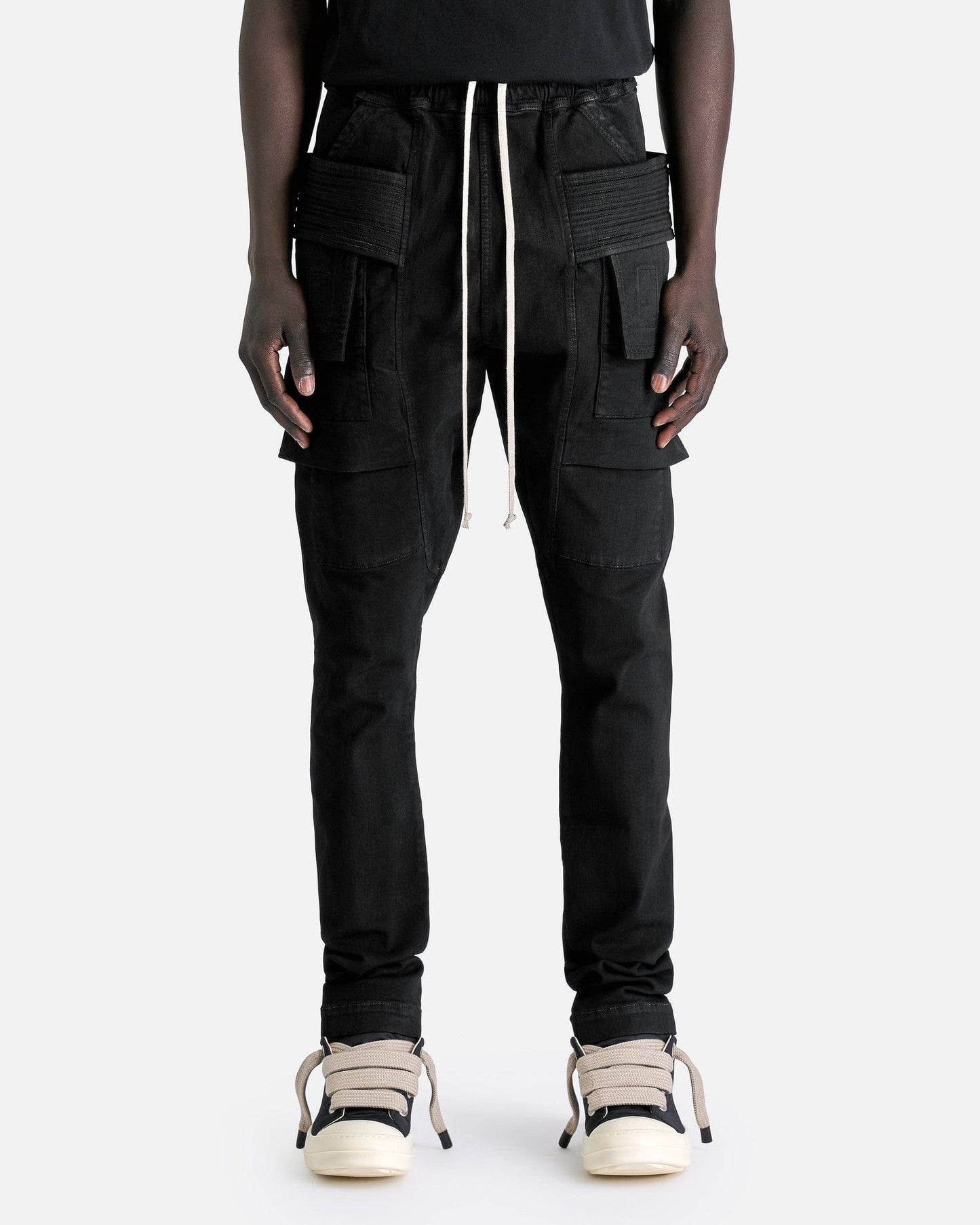 Rick Owens DRKSHDW Men's Pants Creatch Cargo Drawstring in Black
