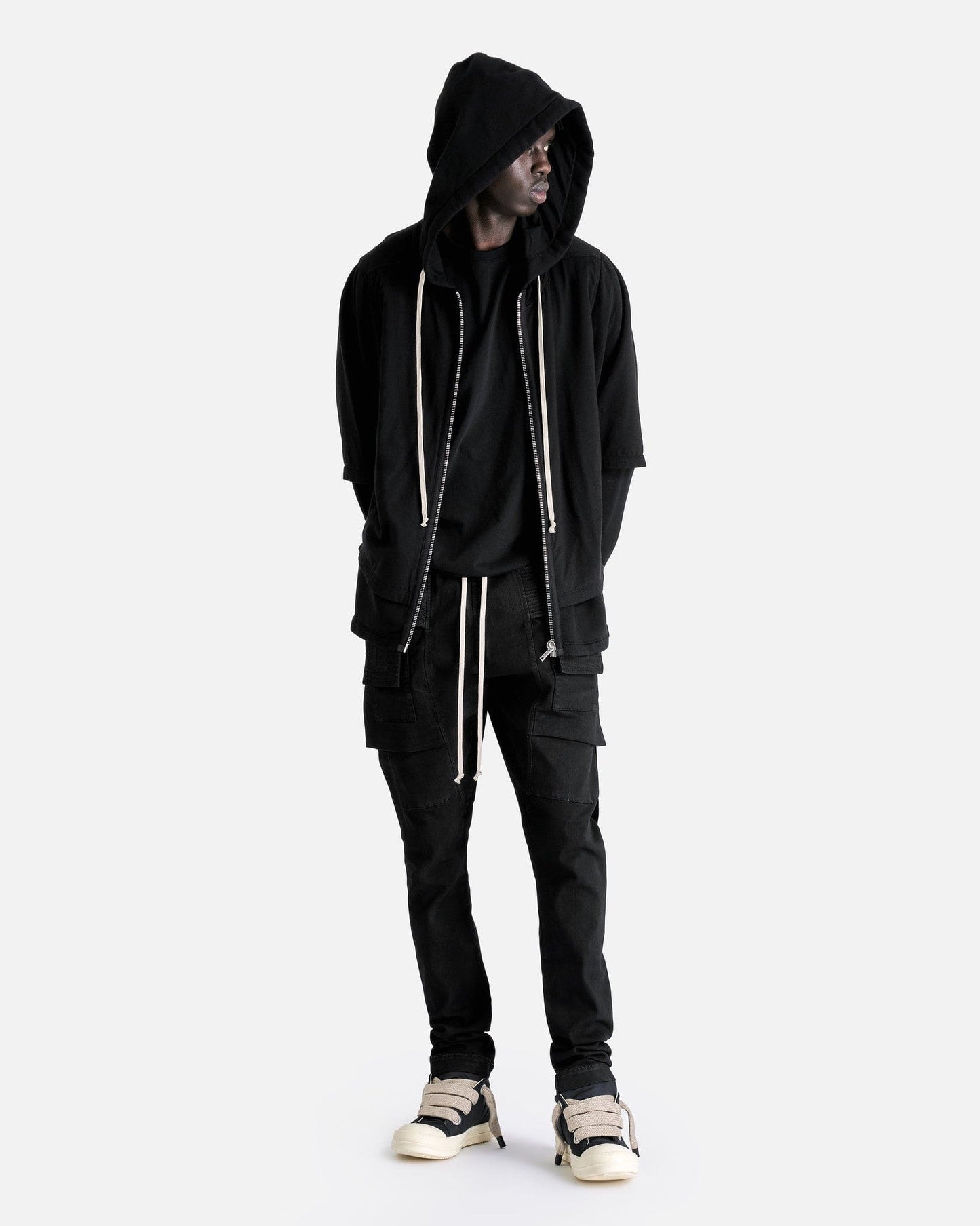 Rick Owens DRKSHDW Men's Pants Creatch Cargo Drawstring in Black