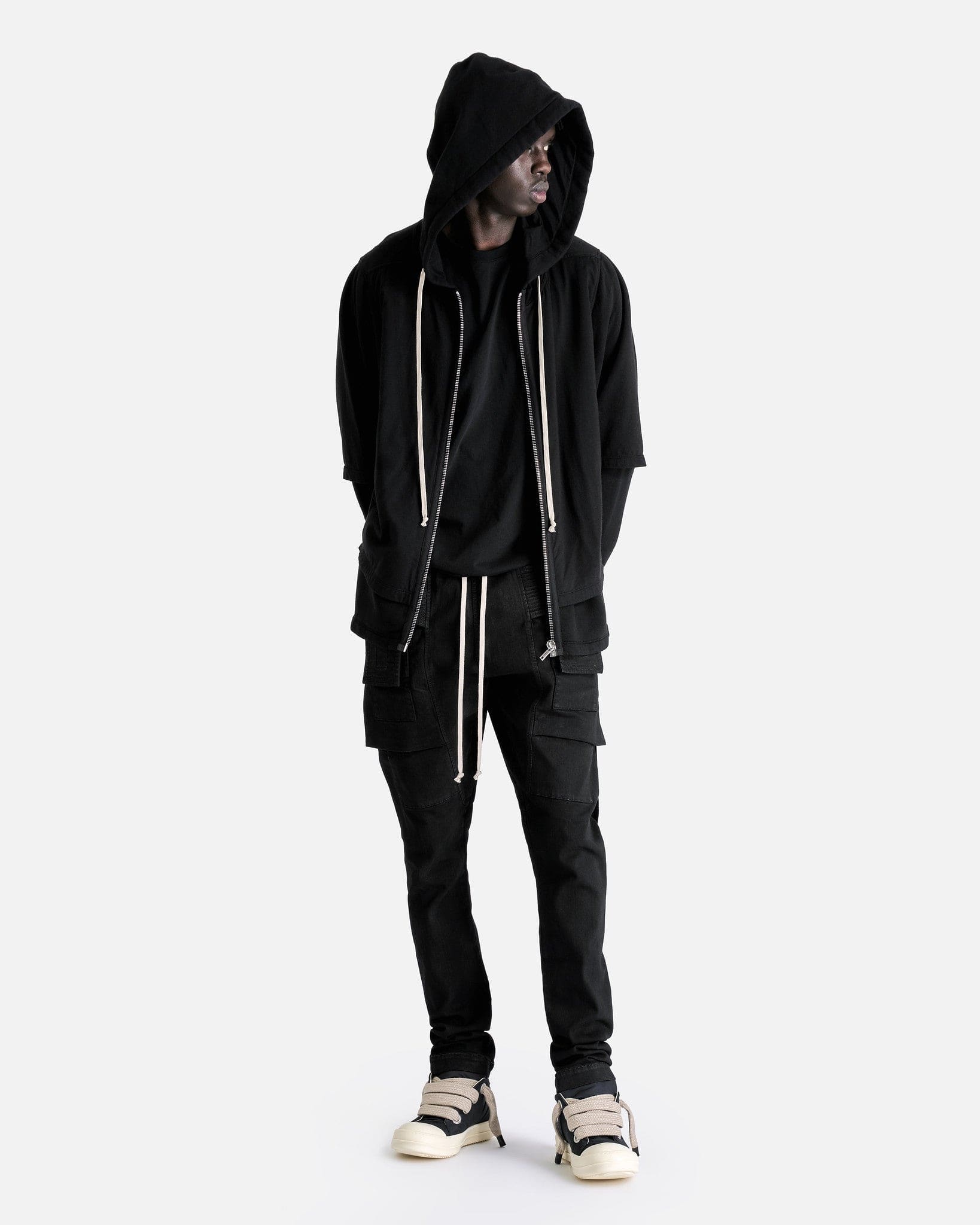 Rick Owens DRKSHDW Men's Pants Creatch Cargo Drawstring in Black