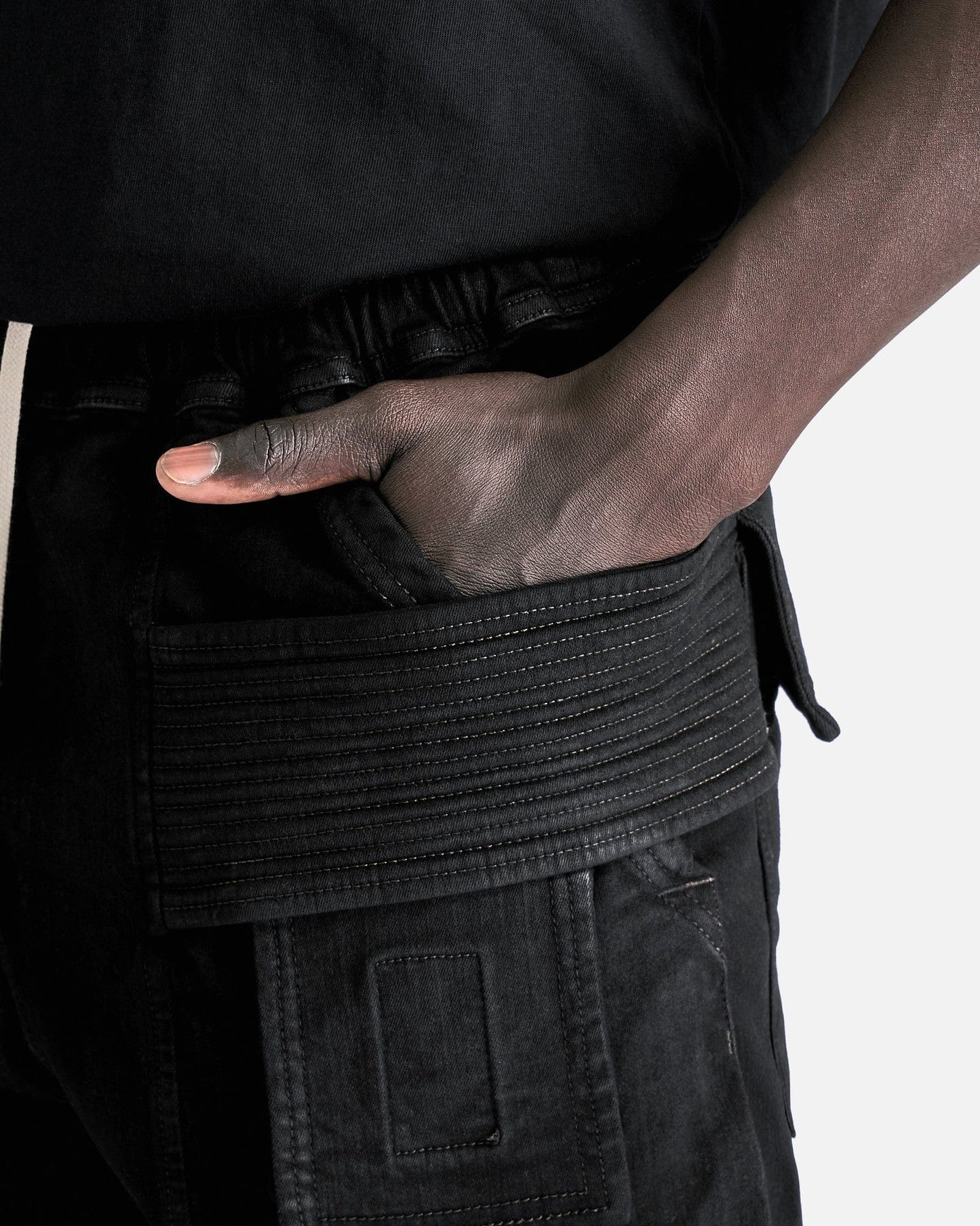 Rick Owens DRKSHDW Men's Pants Creatch Cargo Drawstring in Black