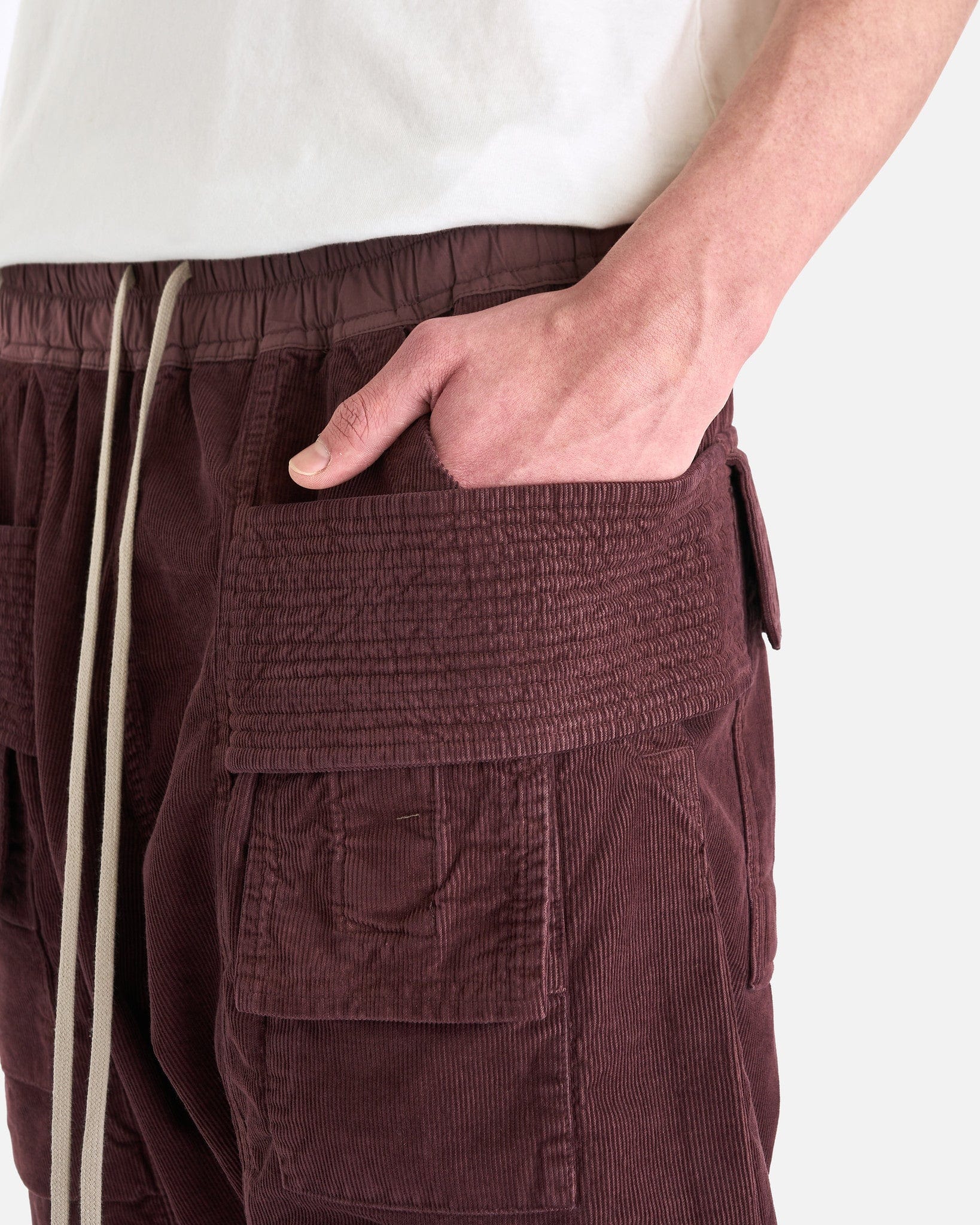 Rick Owens DRKSHDW Men's Pants Creatch Cargo Drawstring in Mauve