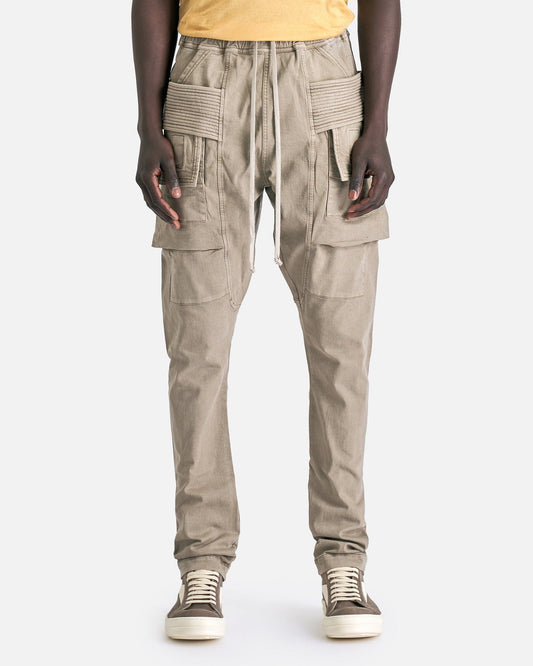 Rick Owens DRKSHDW Men's Pants Creatch Cargo Drawstring in Pearl