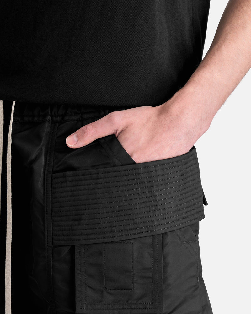 Rick Owens DRKSHDW Men's Pants Creatch Cargo Wide Drawstring in Black