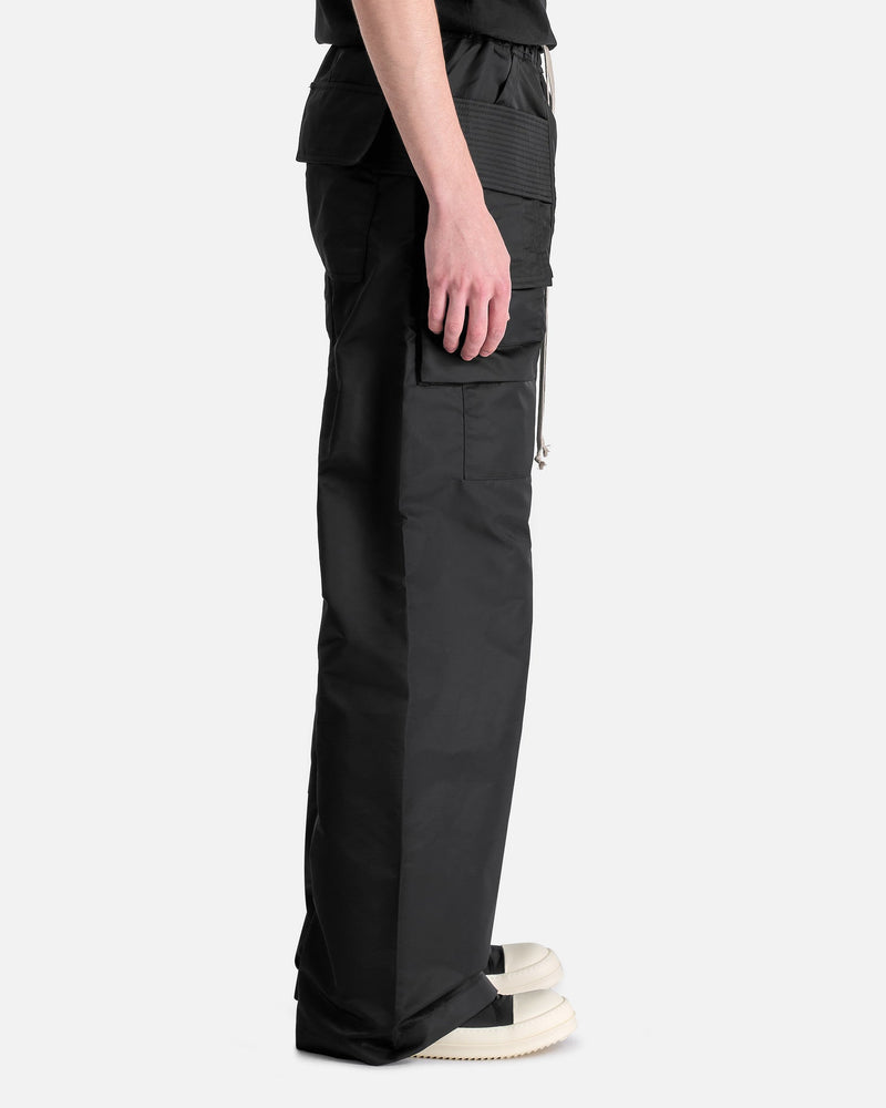 Rick Owens DRKSHDW Men's Pants Creatch Cargo Wide Drawstring in Black