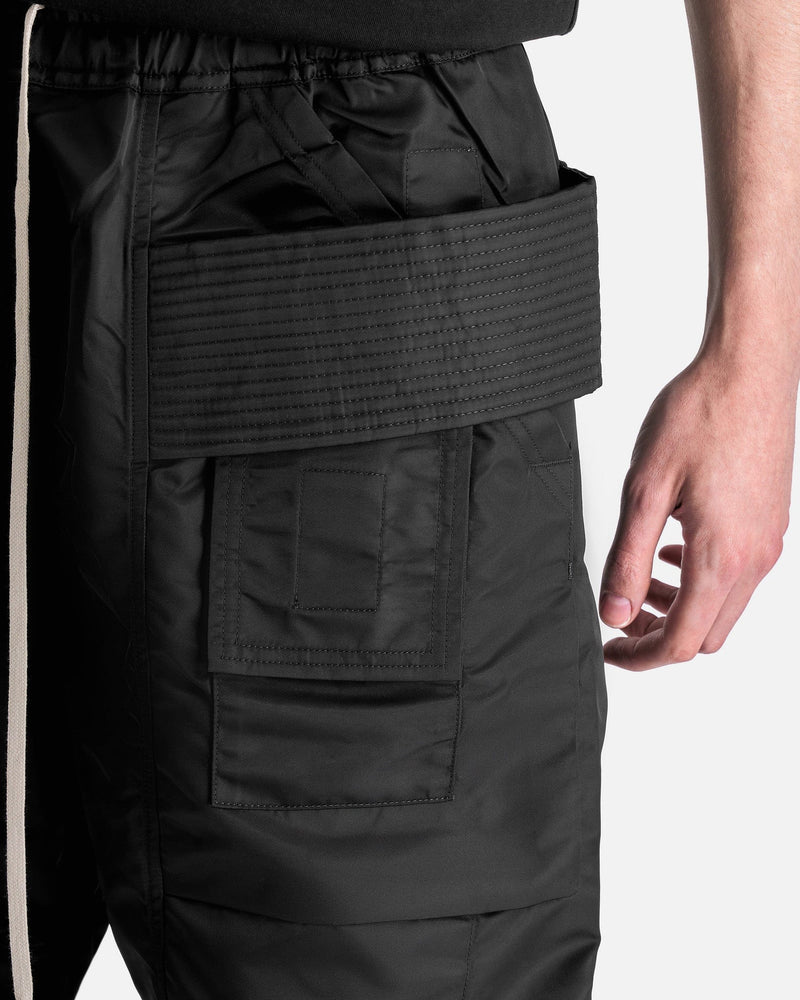 Rick Owens DRKSHDW Men's Pants Creatch Cargo Wide Drawstring in Black