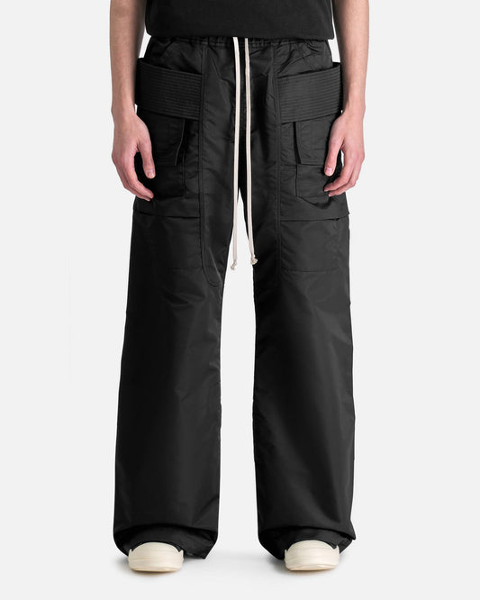 Rick Owens DRKSHDW Men's Pants Creatch Cargo Wide Drawstring in Black