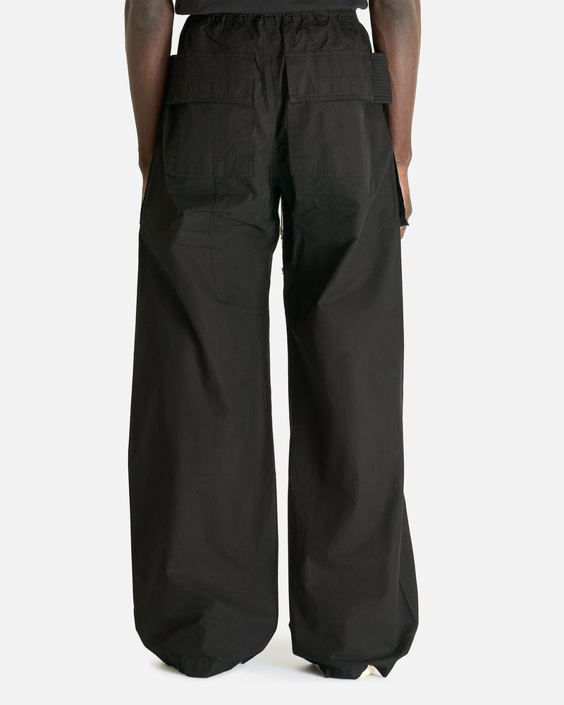 Rick Owens DRKSHDW Men's Pants Creatch Wide Cargo Drawstring in Black