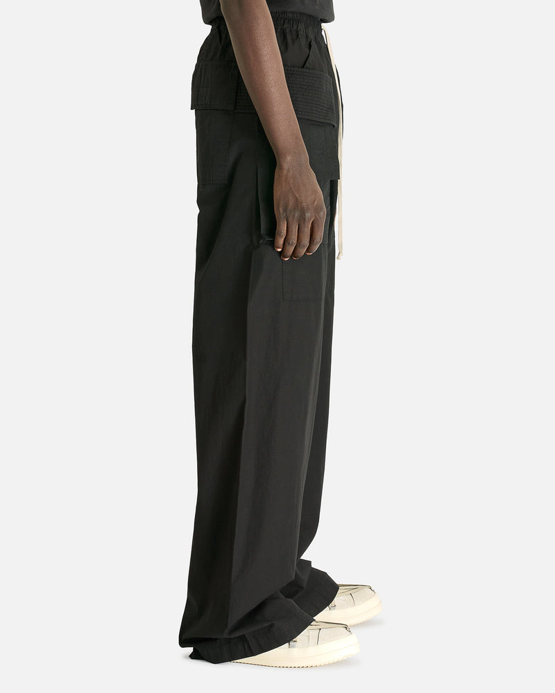 Rick Owens DRKSHDW Men's Pants Creatch Wide Cargo Drawstring in Black
