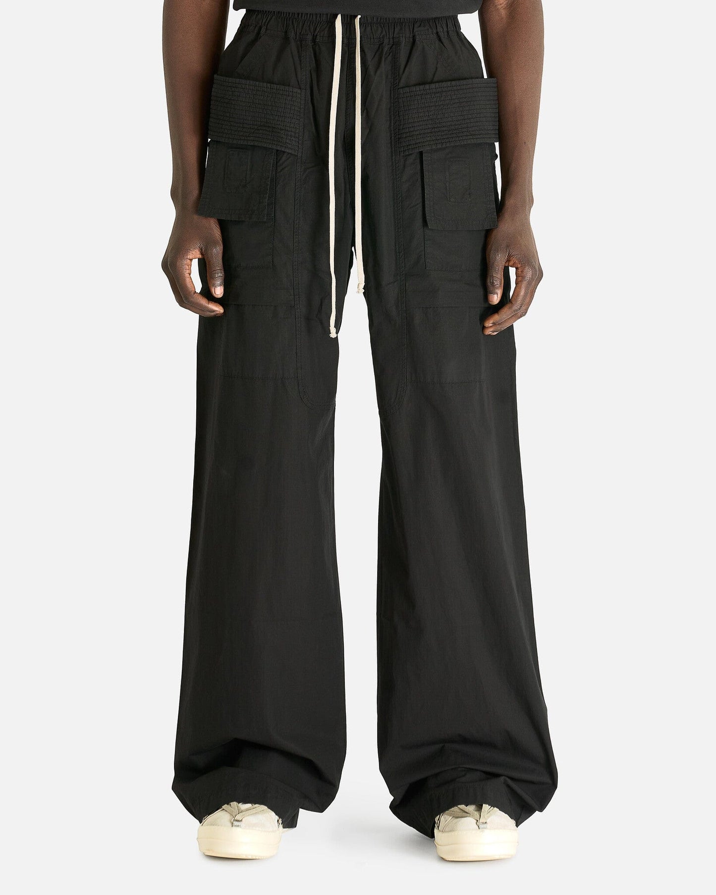 Rick Owens DRKSHDW Men's Pants Creatch Wide Cargo Drawstring in Black