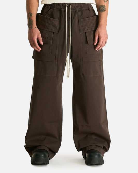 Rick Owens DRKSHDW Men's Jeans Creatch Wide Cargo Drawstring in Dark Dust