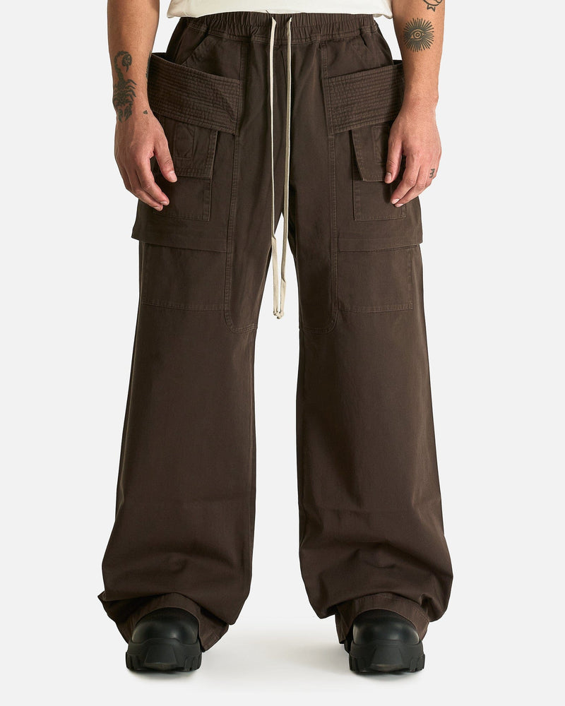 Rick Owens DRKSHDW Men's Jeans Creatch Wide Cargo Drawstring in Dark Dust