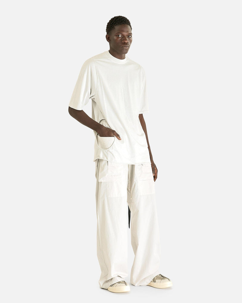 Rick Owens DRKSHDW Men's Pants Creatch Wide Cargo Drawstring in Milk Wash