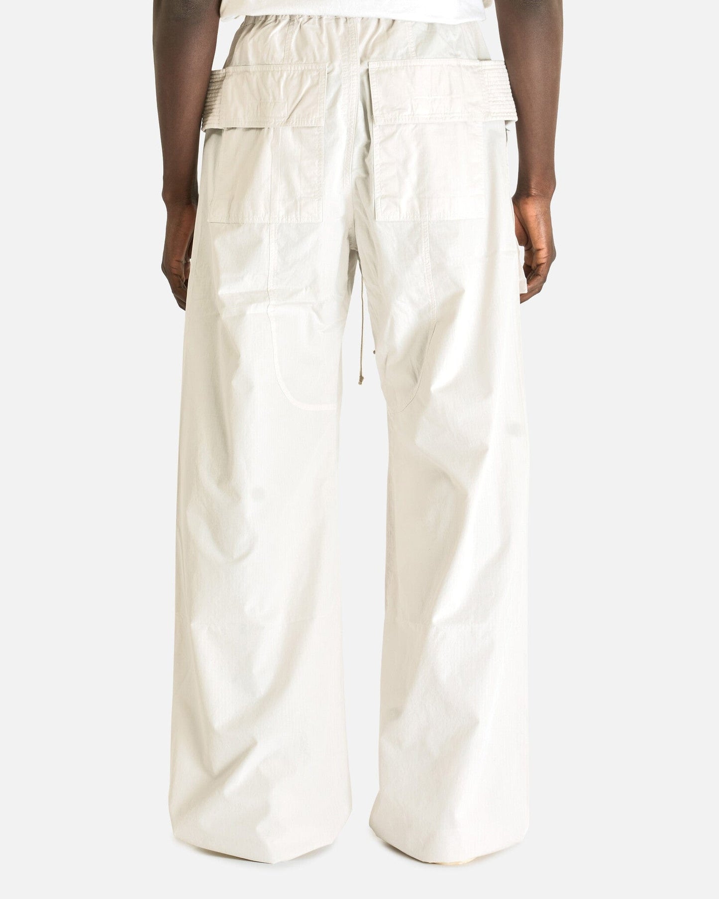 Rick Owens DRKSHDW Men's Pants Creatch Wide Cargo Drawstring in Milk Wash