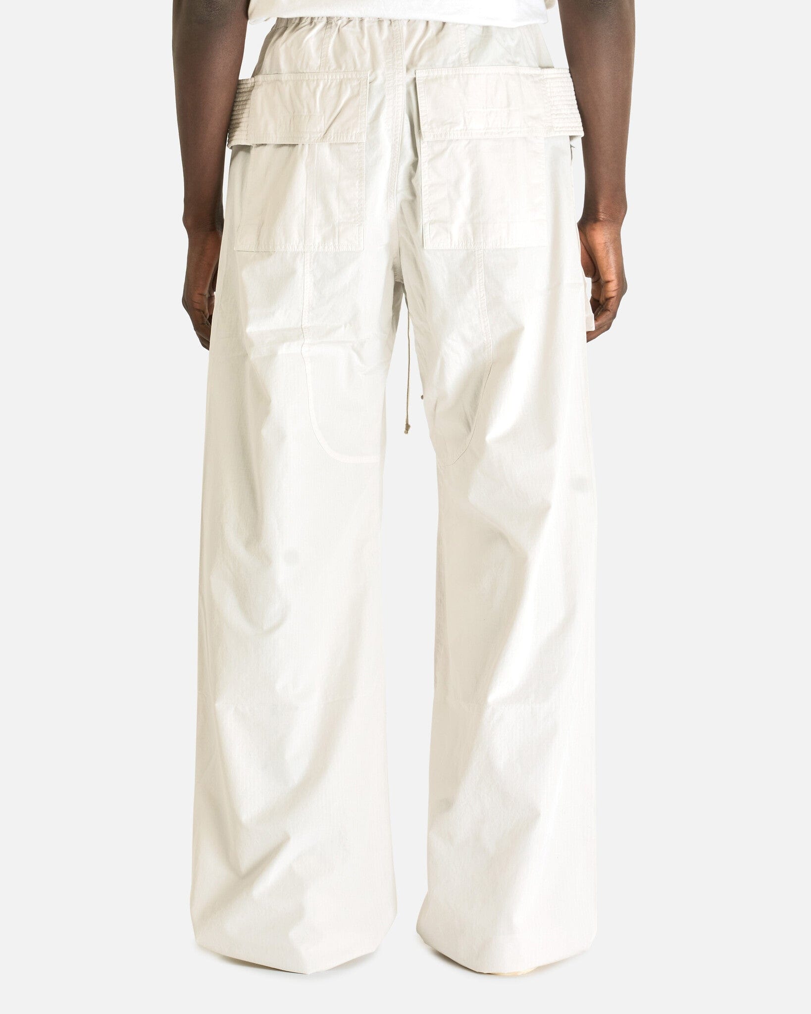 Rick Owens DRKSHDW Men's Pants Creatch Wide Cargo Drawstring in Milk Wash