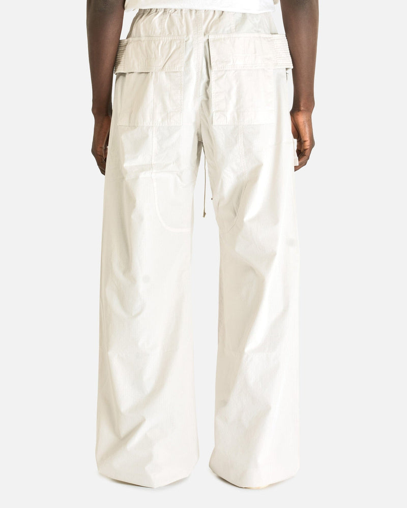 Rick Owens DRKSHDW Men's Pants Creatch Wide Cargo Drawstring in Milk Wash