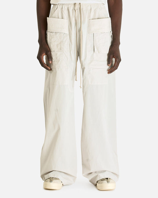 Rick Owens DRKSHDW Men's Pants Creatch Wide Cargo Drawstring in Milk Wash
