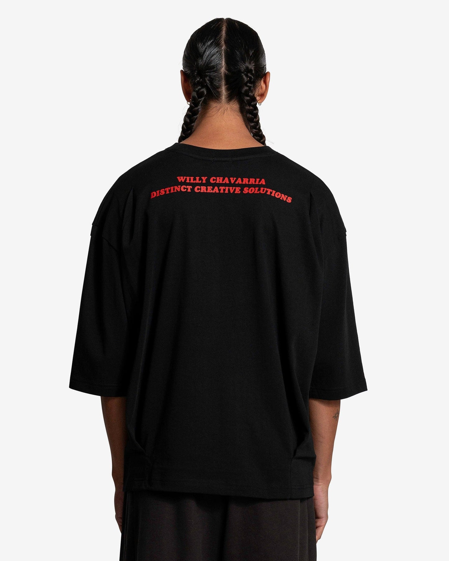 Willy Chavarria Men's T-Shirts Creative Solutions T-Shirt in Solid Black
