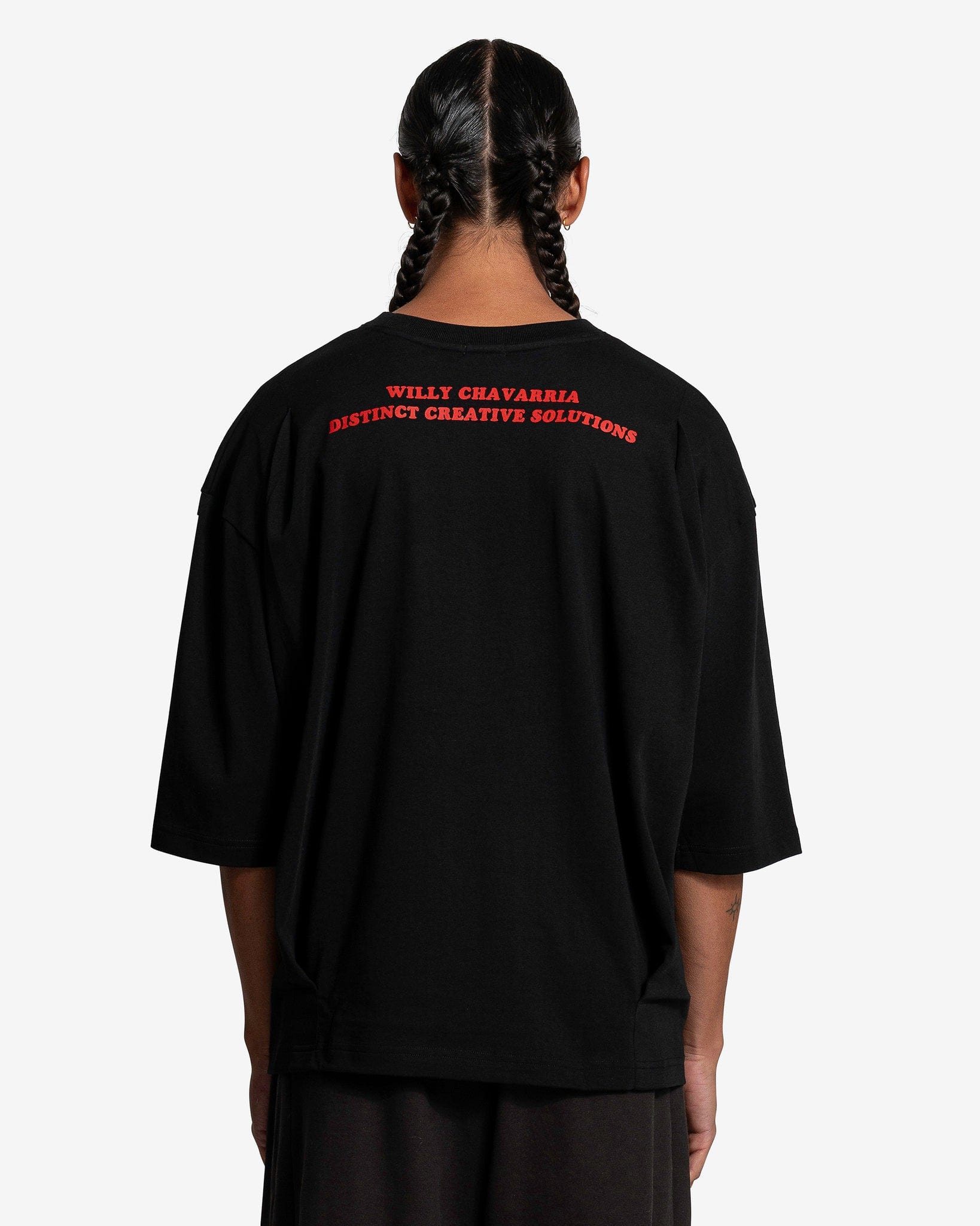 Willy Chavarria Men's T-Shirts Creative Solutions T-Shirt in Solid Black