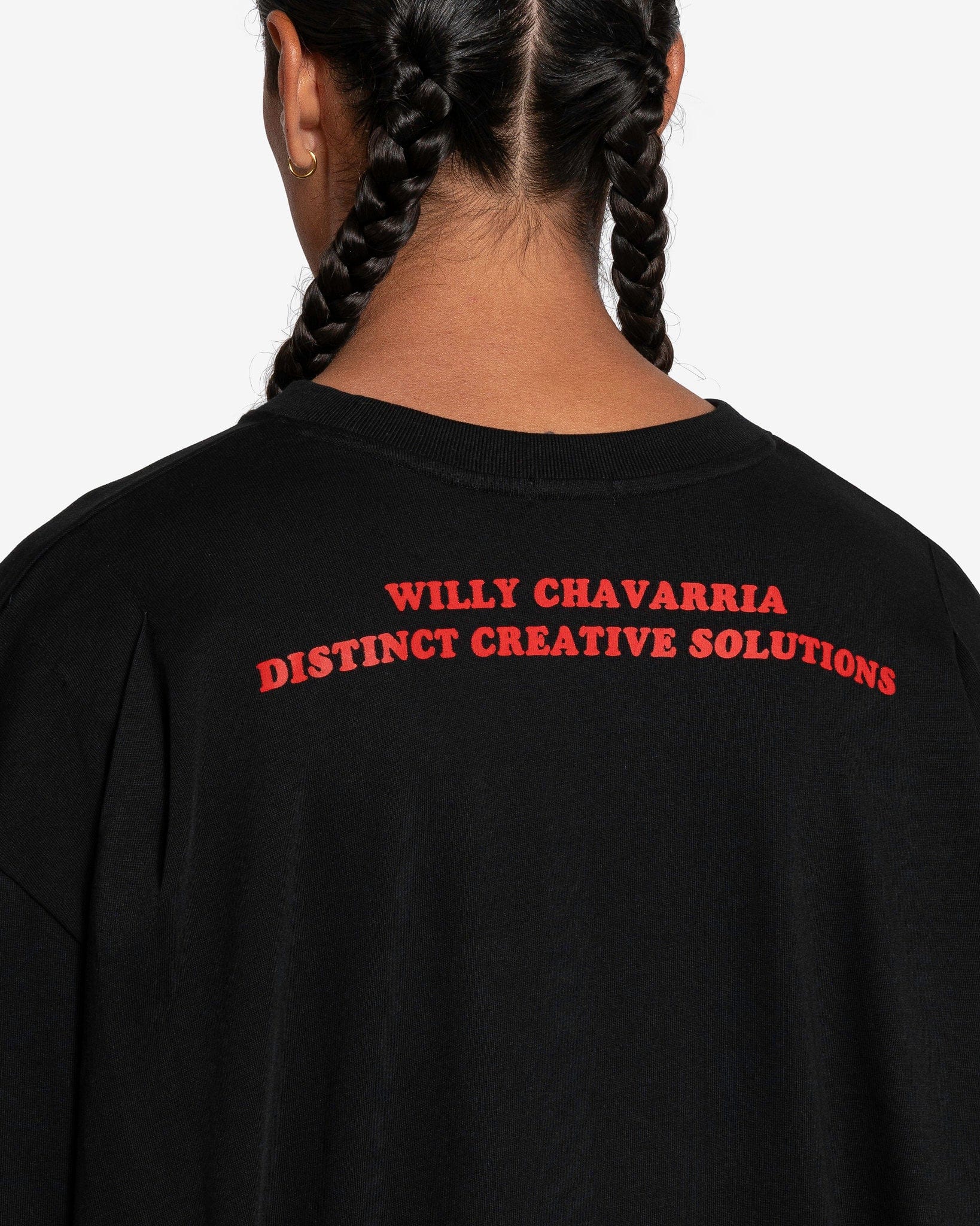 Willy Chavarria Men's T-Shirts Creative Solutions T-Shirt in Solid Black