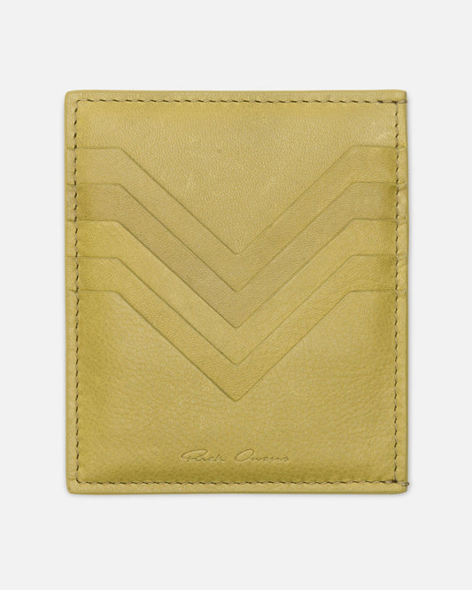 Rick Owens Leather Goods O/S Credit Card Holder in Acid