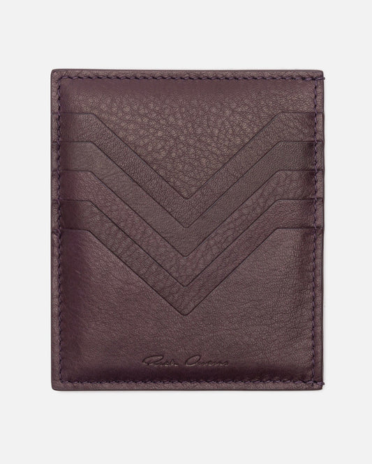 Rick Owens Leather Goods O/S Credit Card Holder in Amethyst
