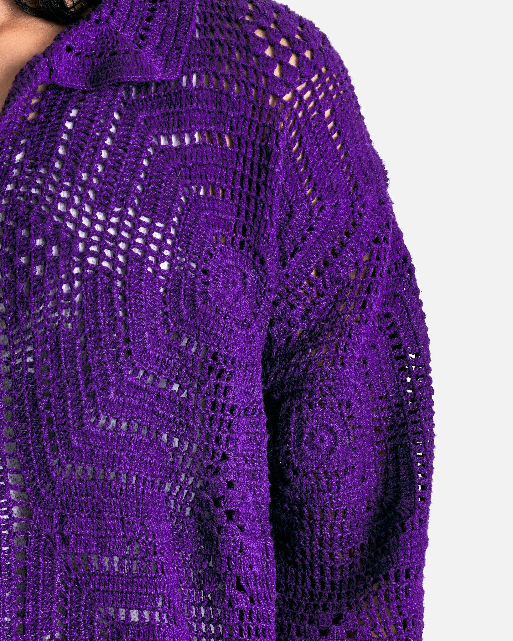 Yohji Yamamoto Crochet Purple Knit