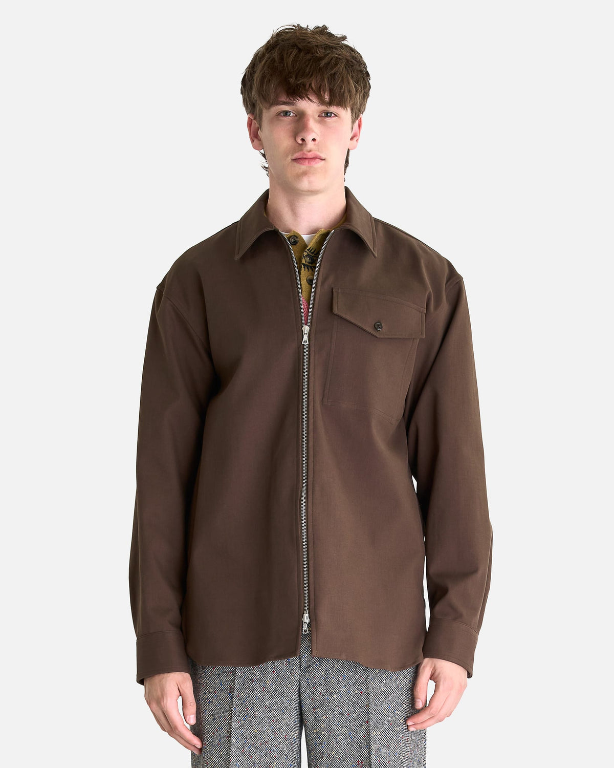 Dries Van Noten Men's Shirts Croomson Bis Shirt in Mud