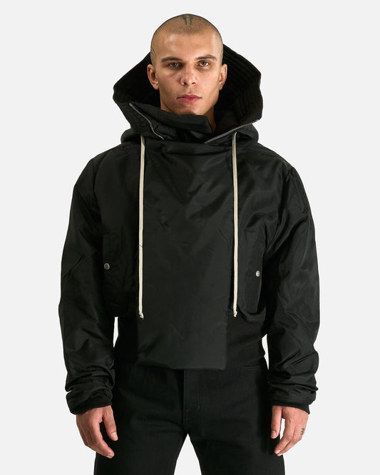 Rick Owens DRKSHDW Men's Coat Cropped Alice Parka in Black