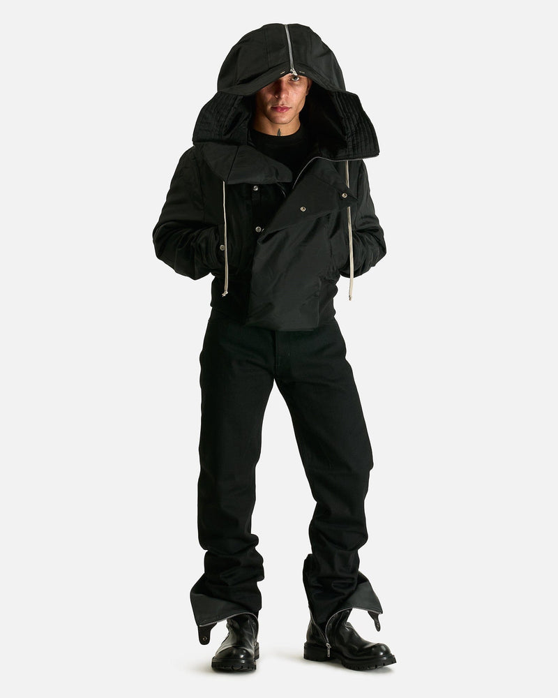 Rick Owens DRKSHDW Men's Coat Cropped Alice Parka in Black