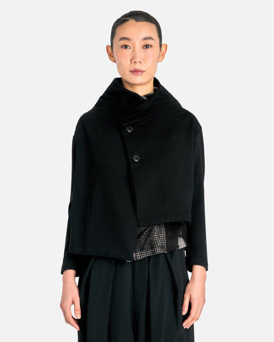 Y's by Yohji Yamamoto Women Tops 02 Cropped Asymmetry Jacket in Black