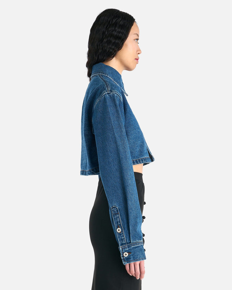 Feng Chen Wang Women Jackets Cropped Denim Jacket in Indigo