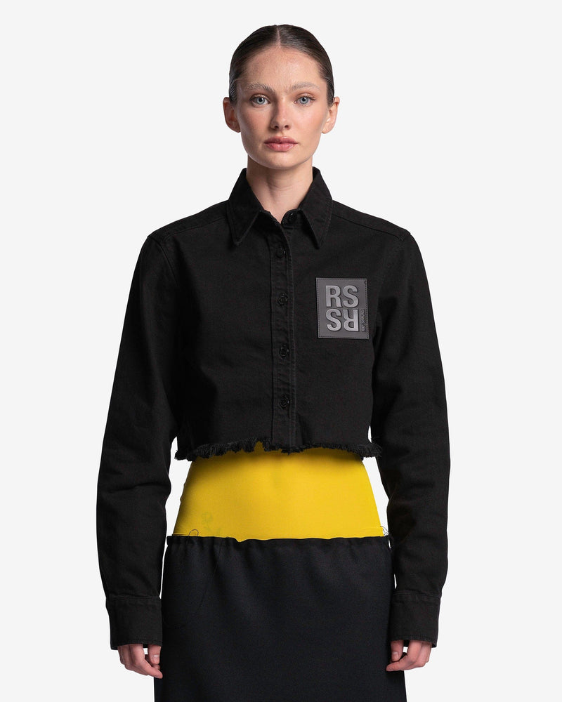 Raf Simons Women Tops Cropped Denim Shirt in Black