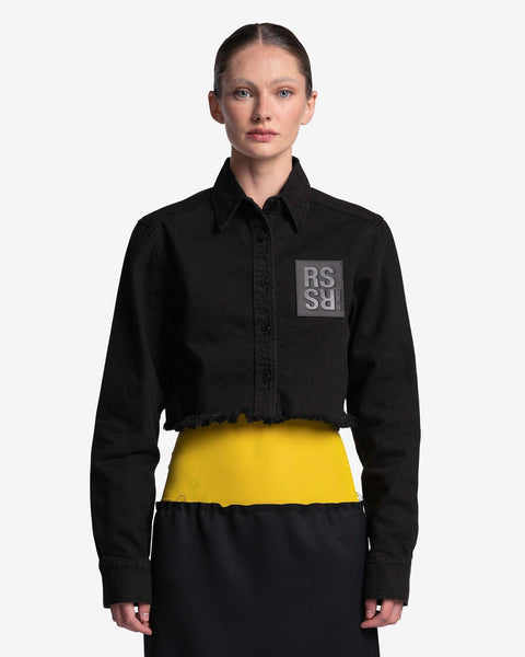 超高品質で人気の cropped-denim-shirt-in-black- ジャケット・アウター