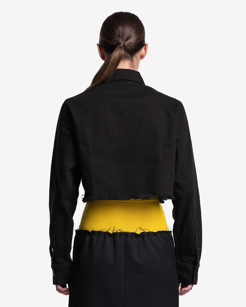 Raf Simons Women Tops Cropped Denim Shirt in Black