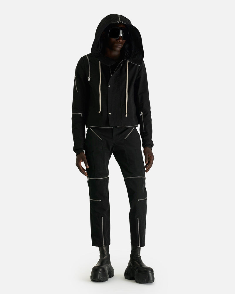 Rick Owens Men's Jackets Cropped Headon Parka in Black