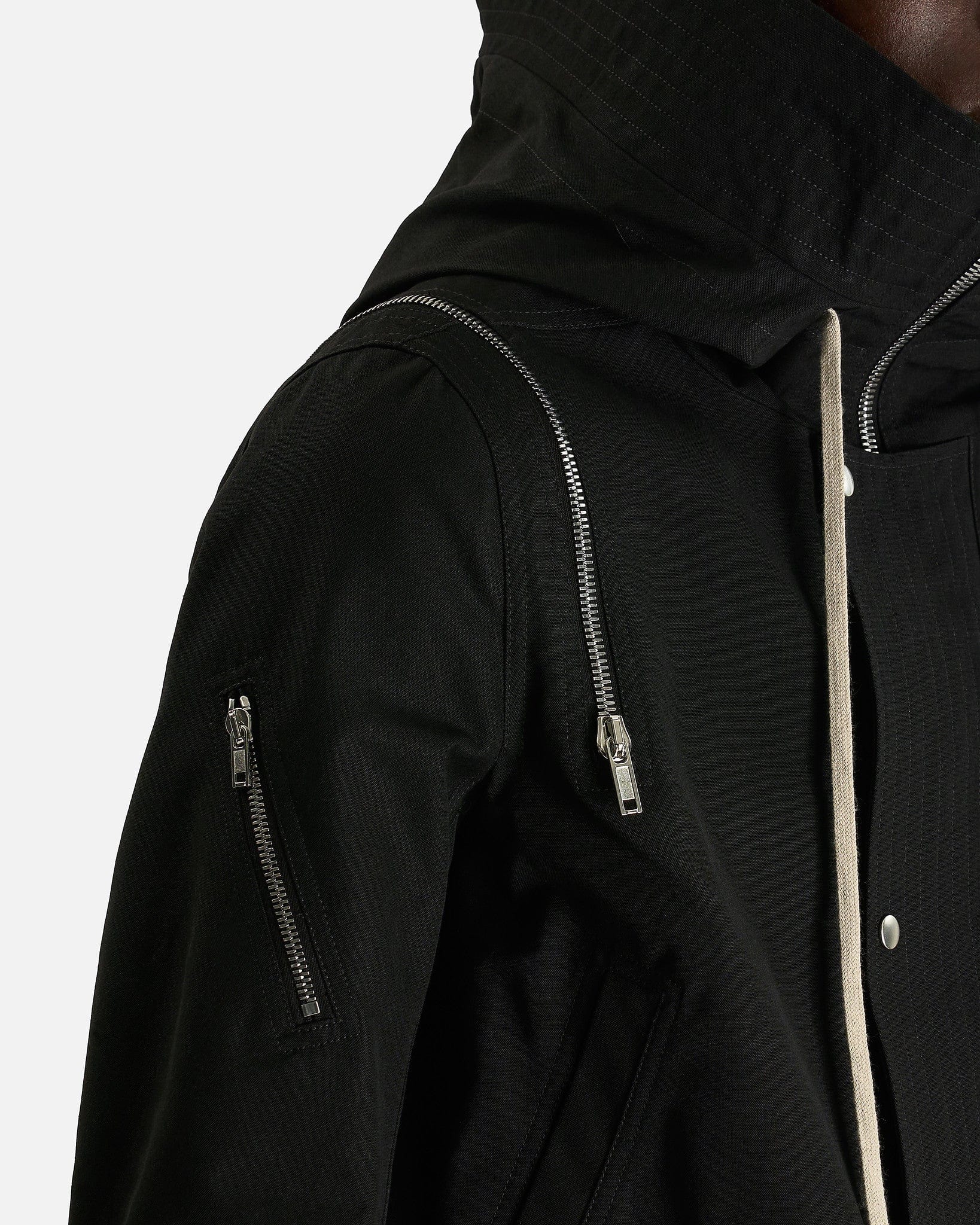Rick Owens Men's Jackets Cropped Headon Parka in Black