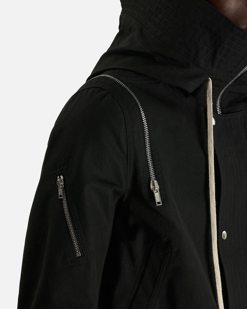Rick Owens Men's Jackets Cropped Headon Parka in Black
